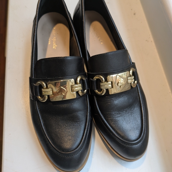 Kate Spade Black Leather Loafers 8M Kolby - Picture 7 of 12